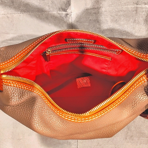 DOONEY & BOURKE PAIGE SAC PEBBLED LEATHER TASSLED HOBO BAG IN ELEPHANT BNWOT - Picture 16 of 17